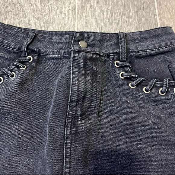 Dainty Hooligan Women's Black Denim Jean Skirt - Picture 4 of 7